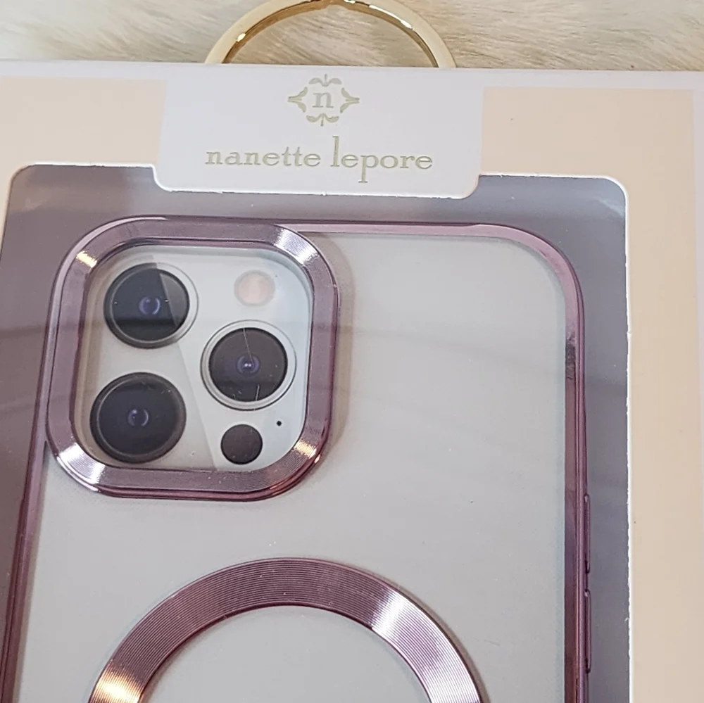 🏷 CLEARANCE! Nanette Lepore Silver/Pink iPhone 12/13 MagSafe Cell Phone Case